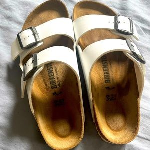 Brand new white Birkenstocks